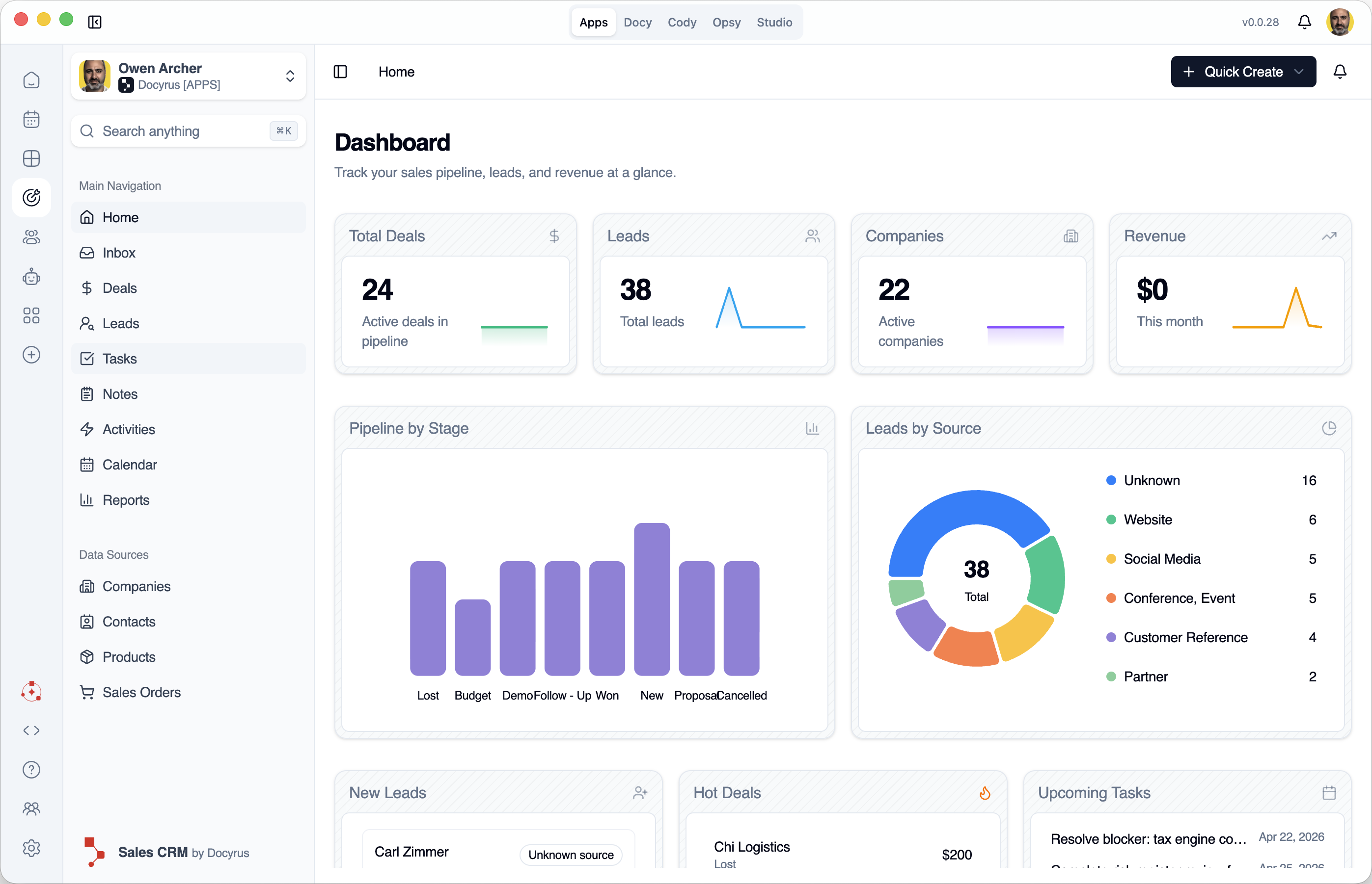 Apps view inside Docyrus Desktop App